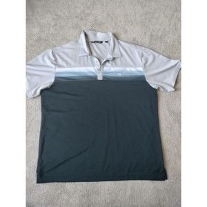 Travis Mathew Gray and Dark Gray Polo Shirt